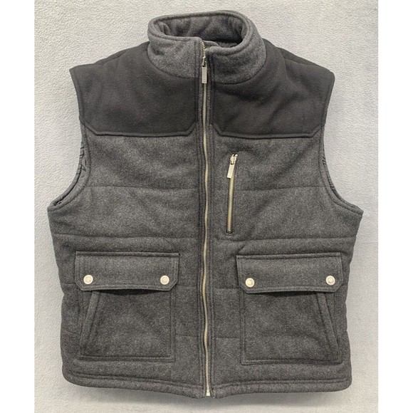 Kenneth Cole Reaction Vest Wool Blend Men’s X-Large Charcoal Gray Black Full Zip - Picture 1 of 16